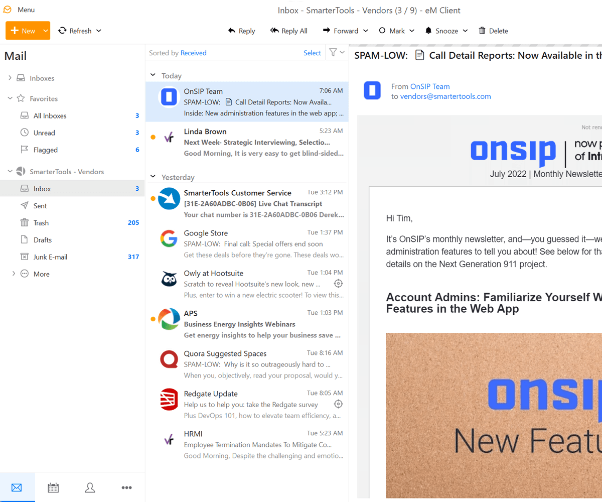 MAPI, Exchange Web Services, ActiveSync, POP and IMAP available. MAPI, Exchange Web Services, ActiveSync, POP and IMAP available.